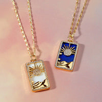 Pearl Or Lapis Sun Pendant On Gold Filled Chain