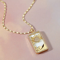Pearl Or Lapis Sun Pendant On Gold Filled Chain
