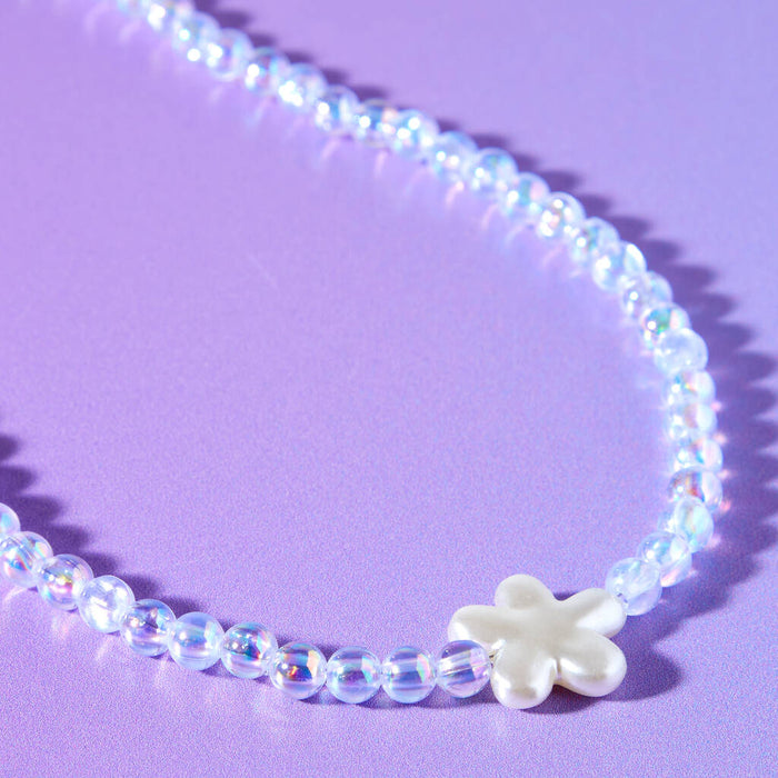 Pearlescent Flower Bubble Bead Necklace