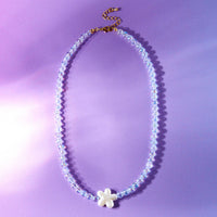 Pearlescent Flower Bubble Bead Necklace