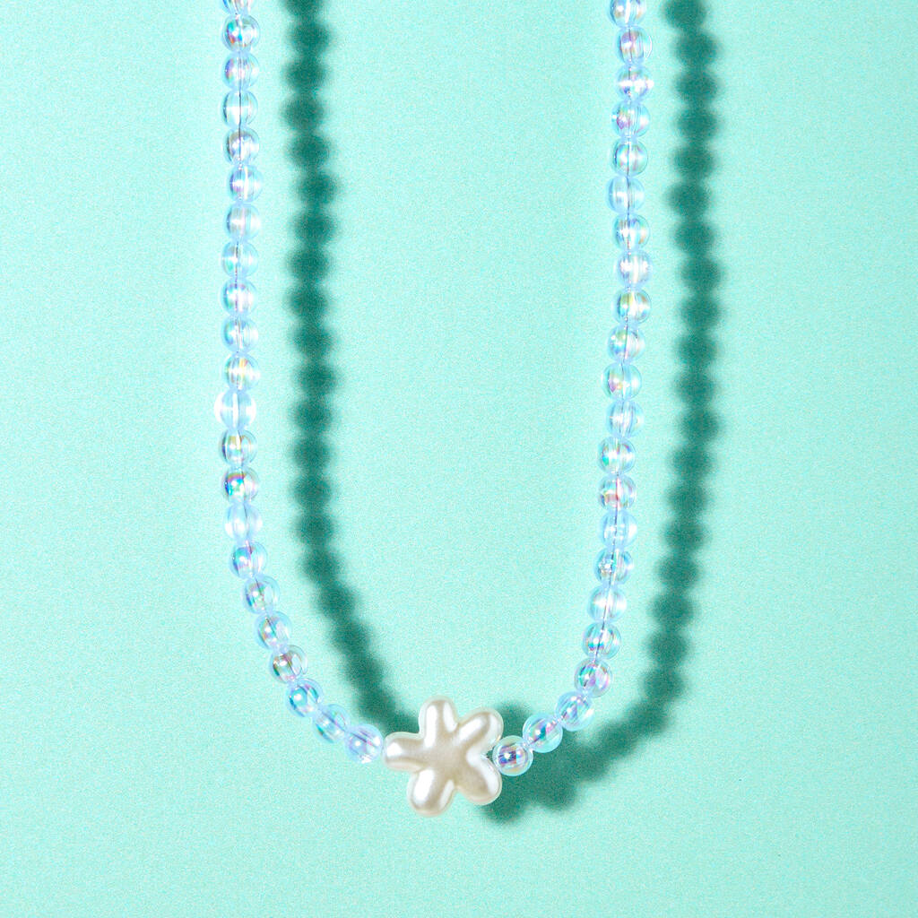 Pearlescent Flower Bubble Bead Necklace