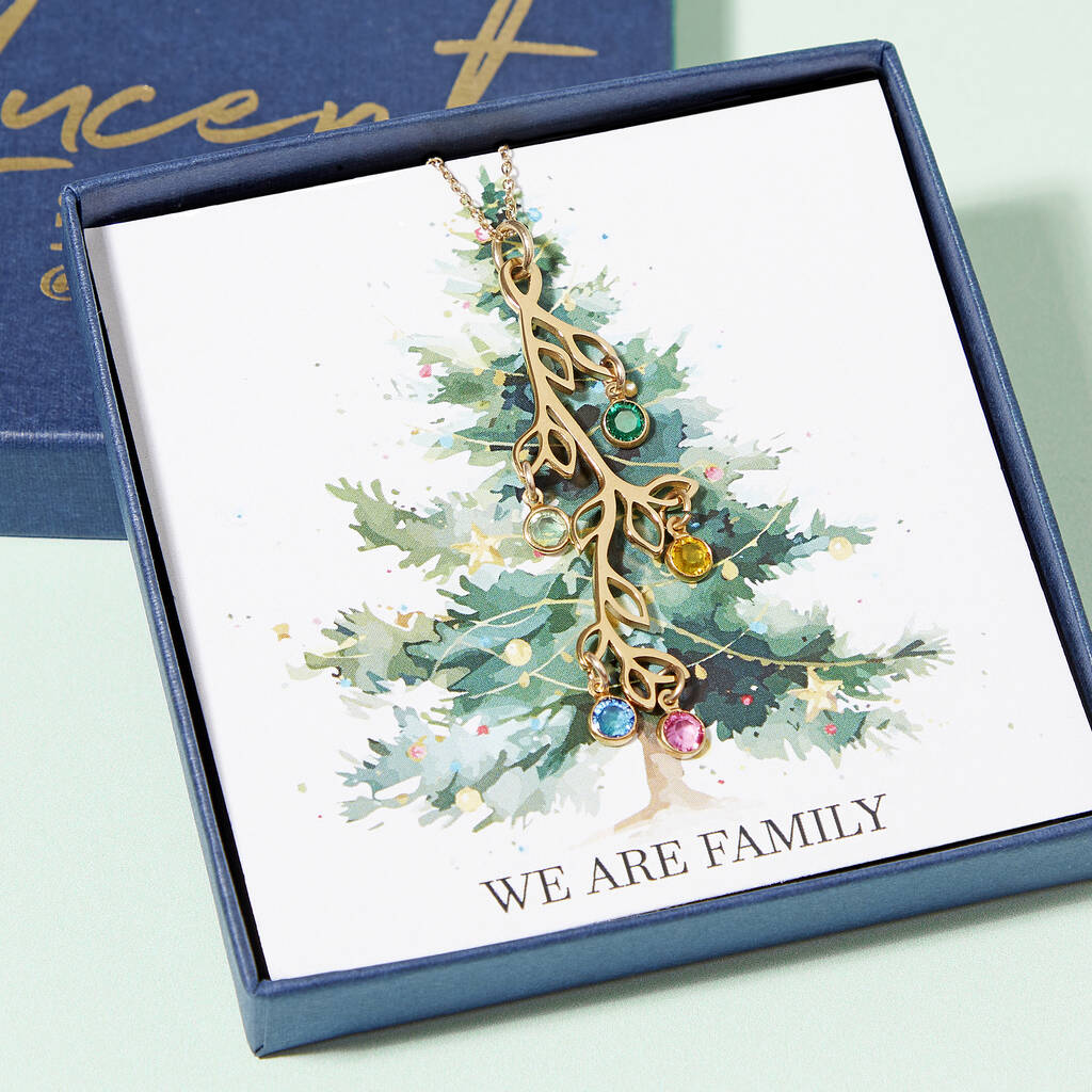 Personalised Birthstone Family Tree Necklace