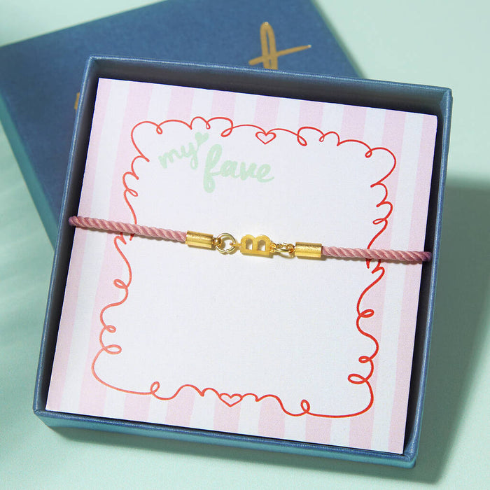 Personalised Bright Cotton And Initial Galentines Bracelet
