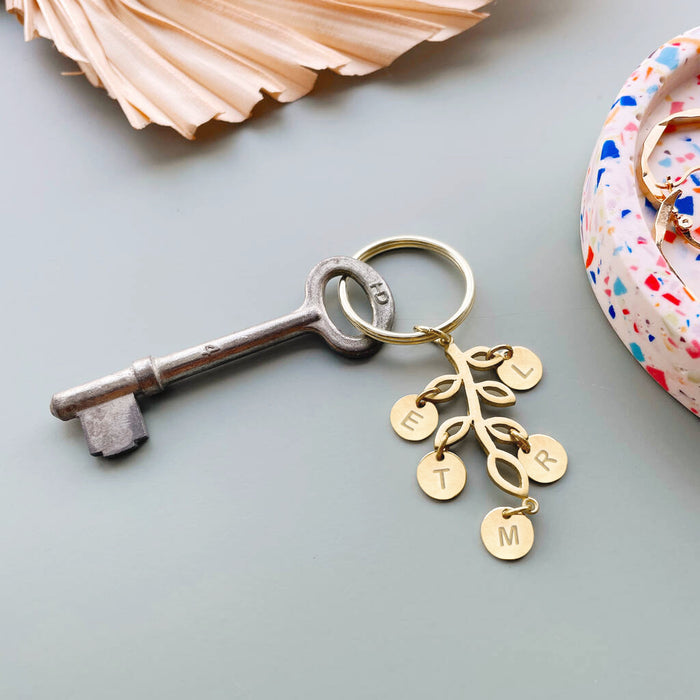 Personalised Family Tree Charm Keyring