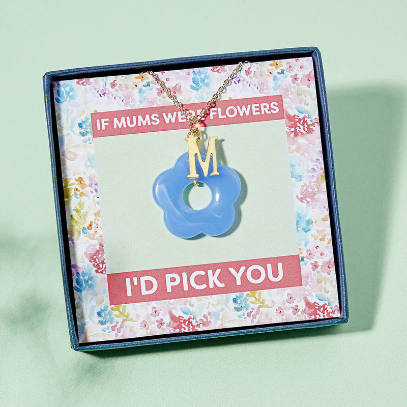 Personalised Initial And Flower Mother's Day Necklace