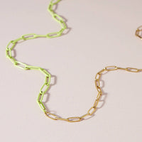 Personalised Initial Gold And Bright Paperclip Chain