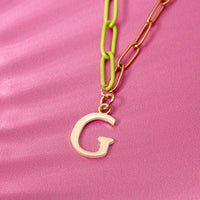 Personalised Initial Gold And Bright Paperclip Chain