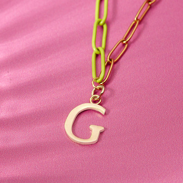 Personalised Initial Gold And Bright Paperclip Chain