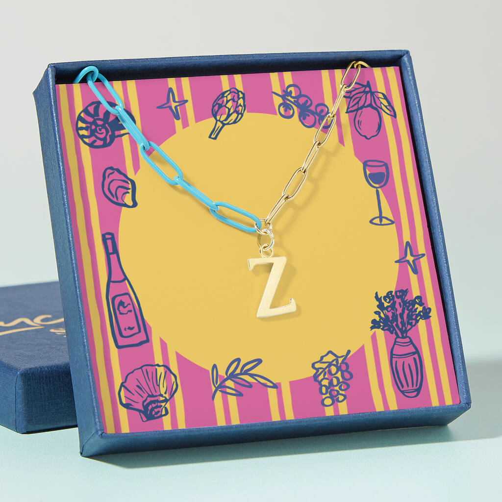 Personalised Initial Gold And Bright Paperclip Chain