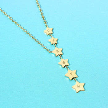 Personalised Initials Star Cascade Necklace