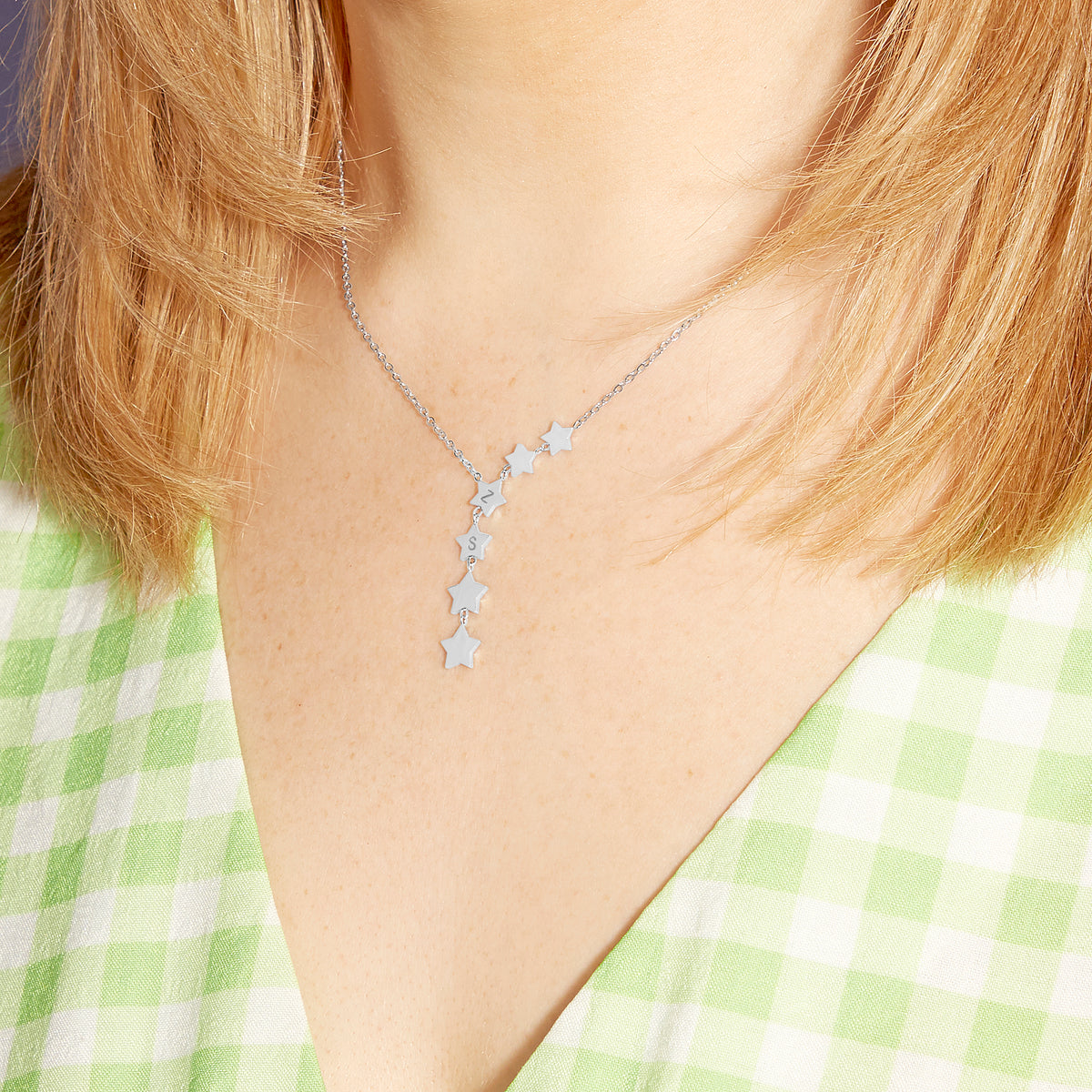 Personalised Initials Star Cascade Necklace