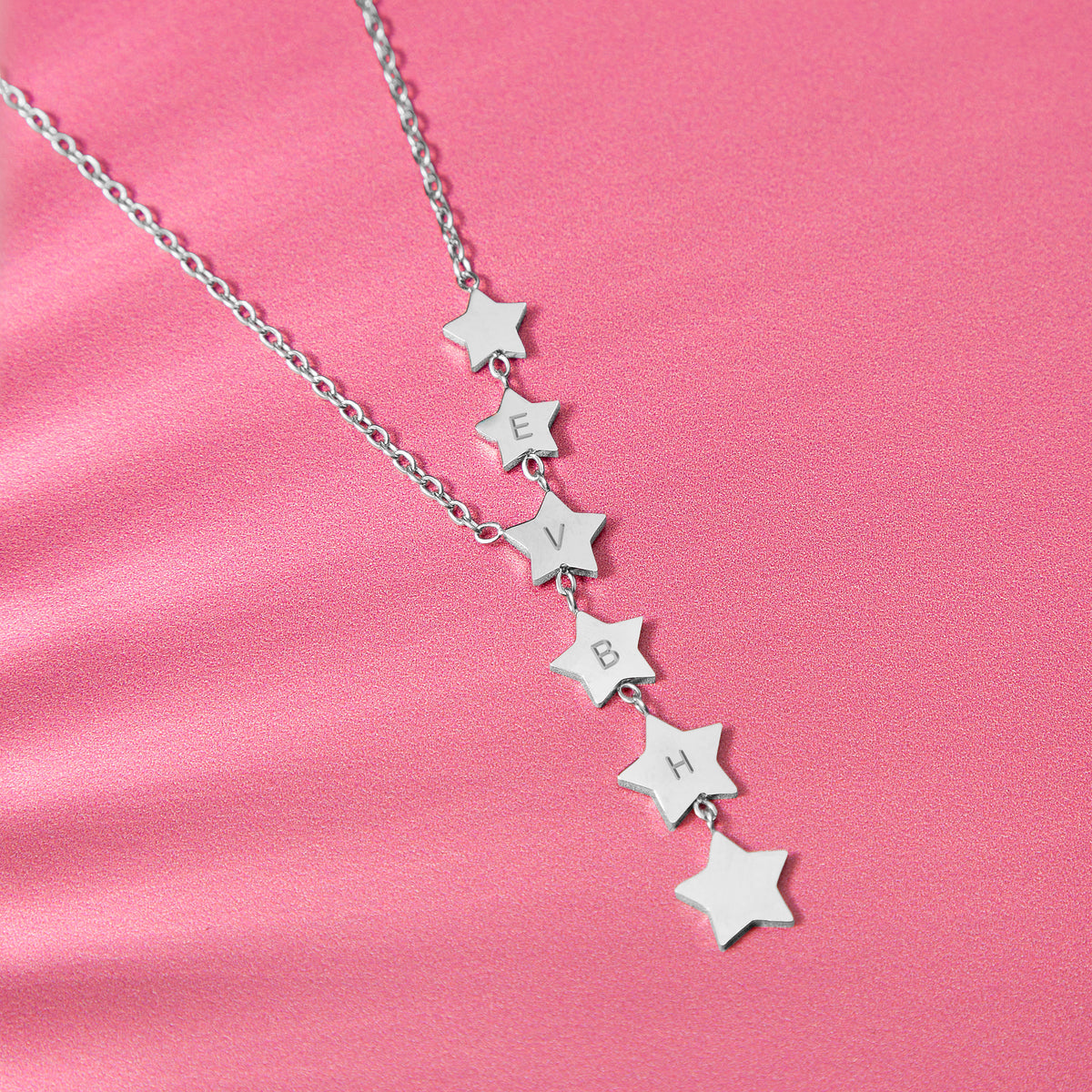 Personalised Initials Star Cascade Necklace