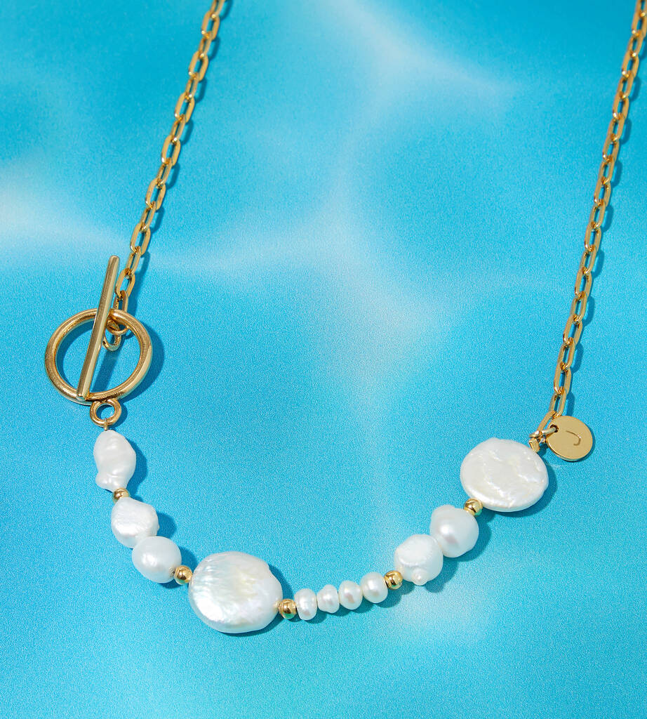 Personalised Pearl And Chain Necklace