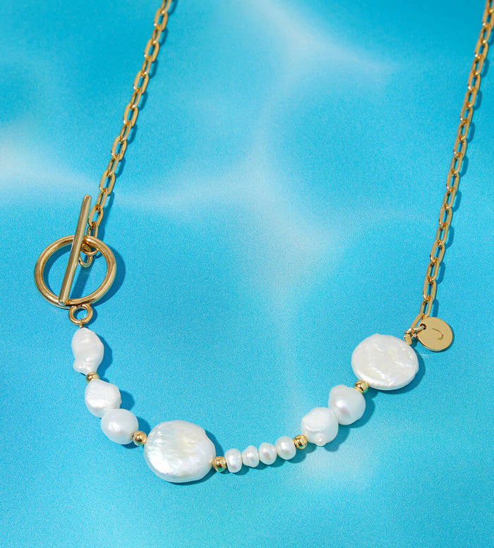 Personalised Pearl And Chain Necklace