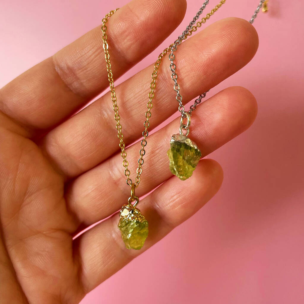 Personalised August Birthstone Peridot Necklace