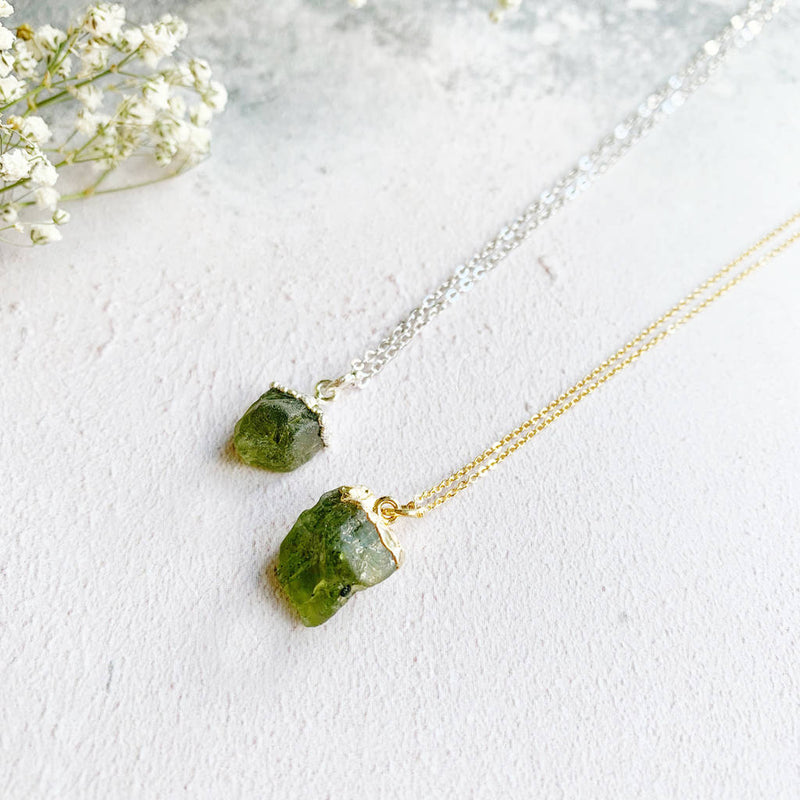 Personalised August Birthstone Peridot Necklace