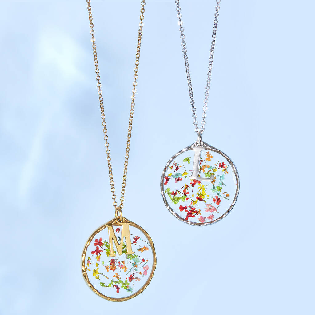 Personalised Pressed Meadow Flower Necklace