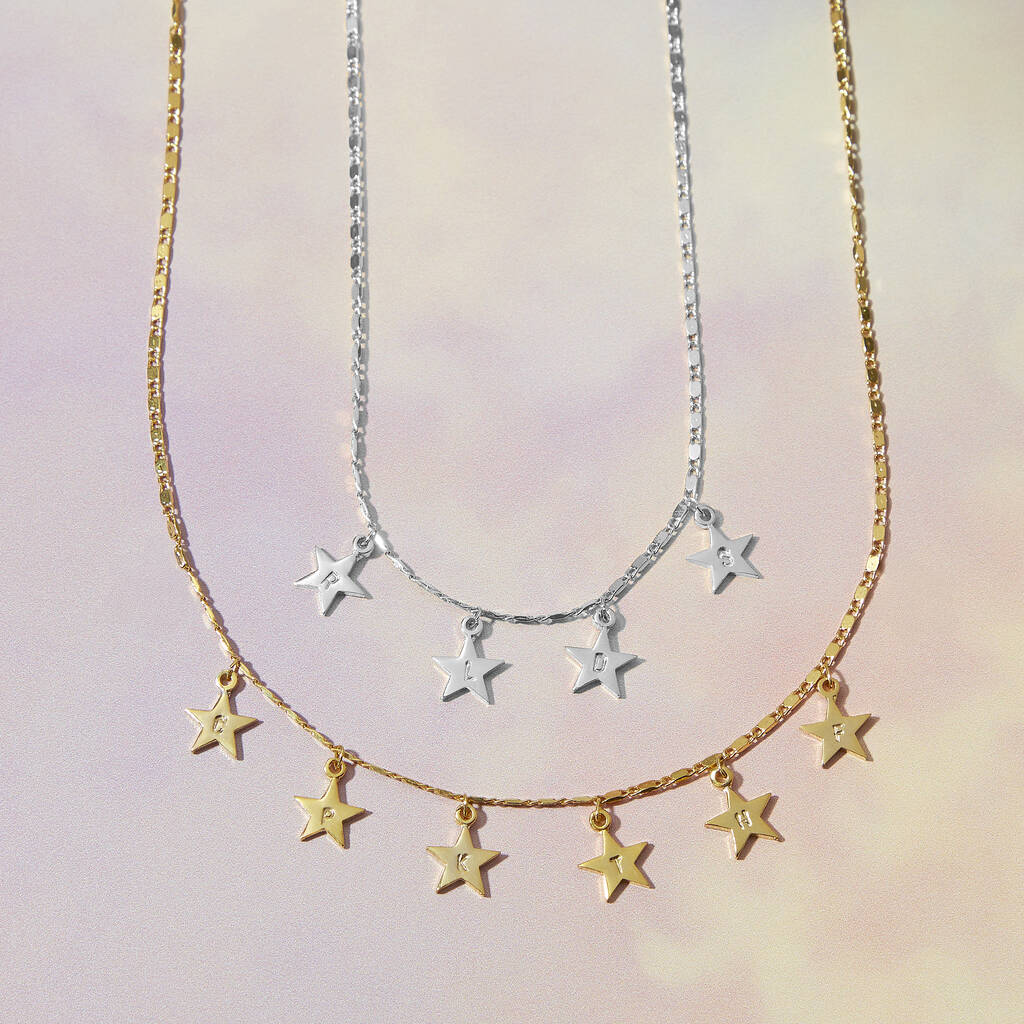 Personalised Starry Skies Initials Necklace