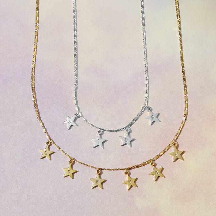Personalised Starry Skies Initials Necklace
