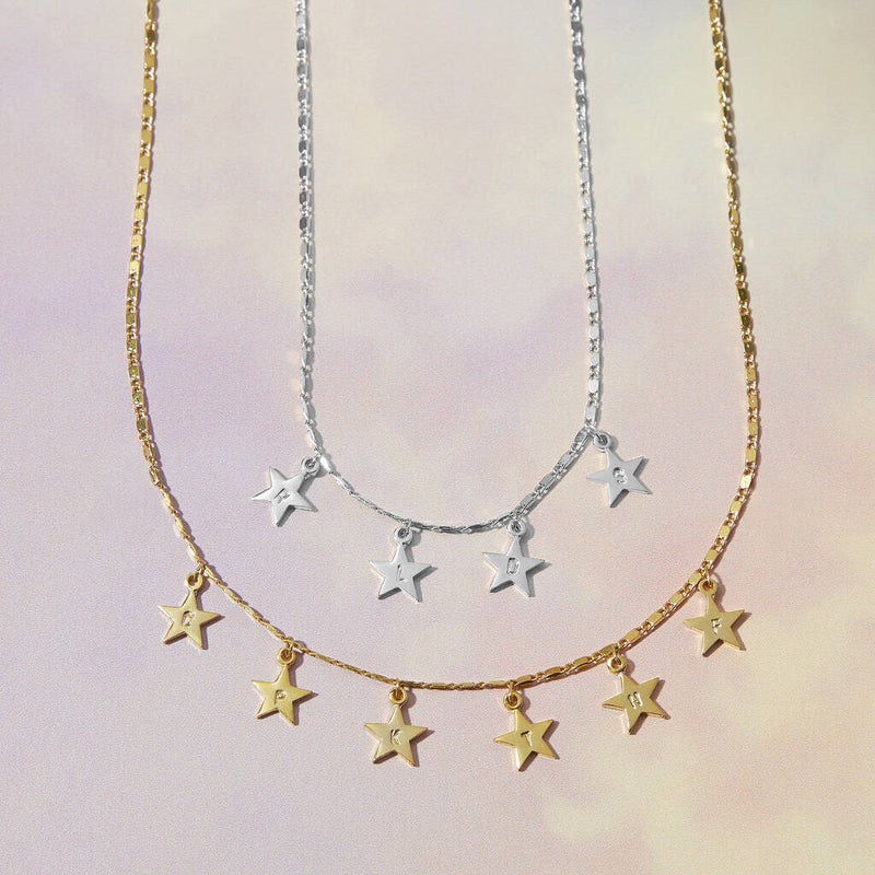 Personalised Starry Skies Initials Necklace