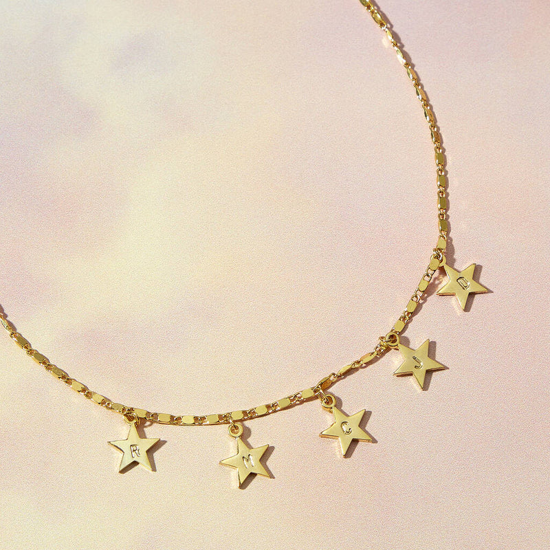 Personalised Starry Skies Initials Necklace