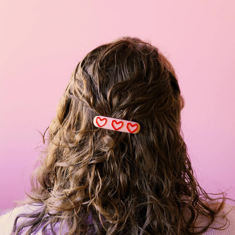 Pink Love Heart Hair Slide