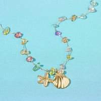 Tropic Rainbow Bead And Shell Necklace