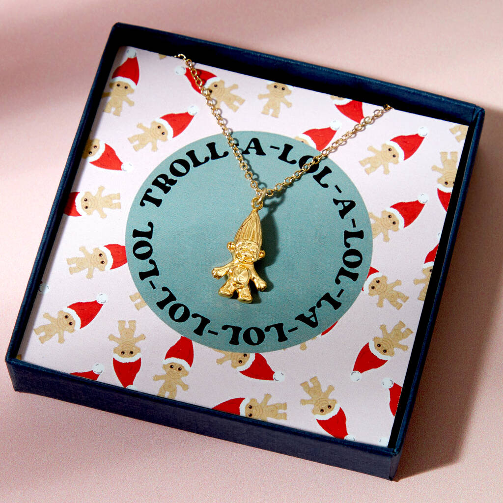 Retro Gold Plated Troll Doll Necklace