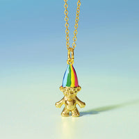 Retro Gold Plated Troll Doll Necklace