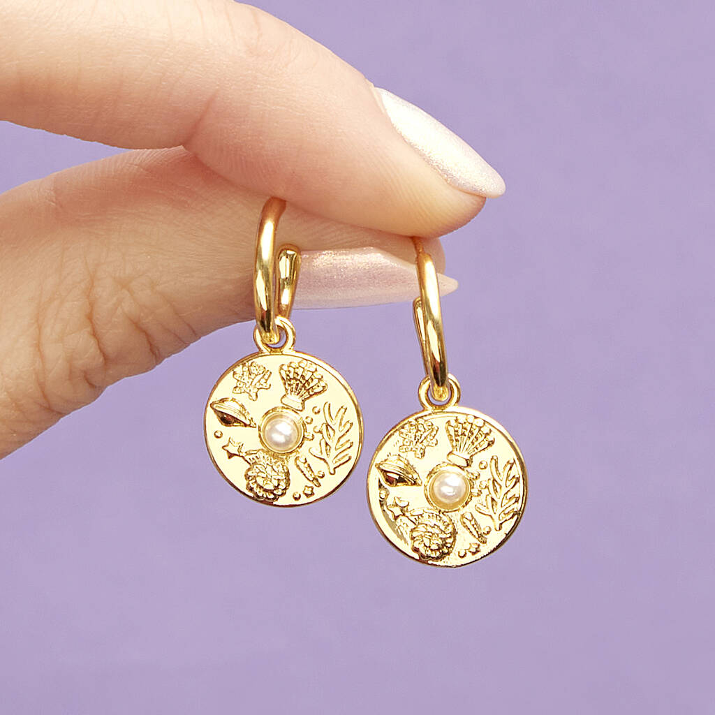 Seaside Vibes Disc Hoop Earrings