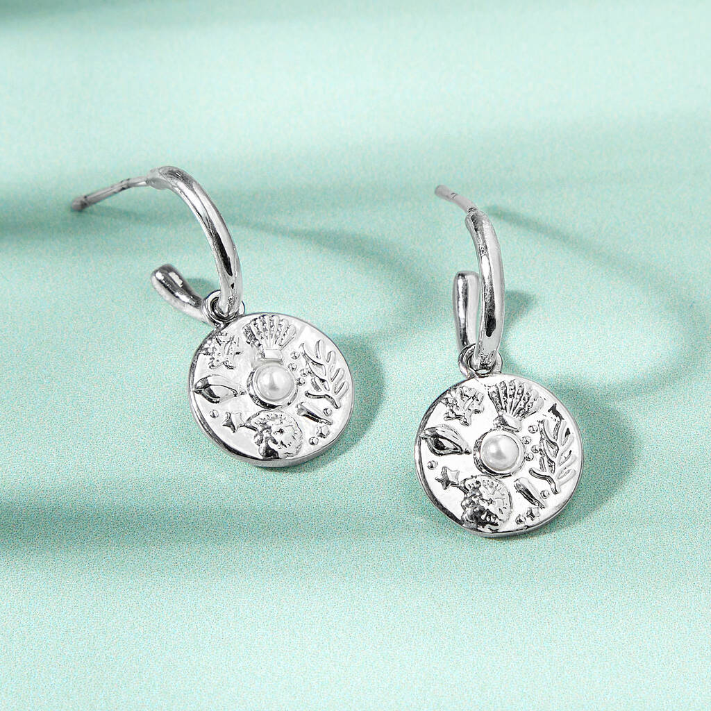 Seaside Vibes Disc Hoop Earrings