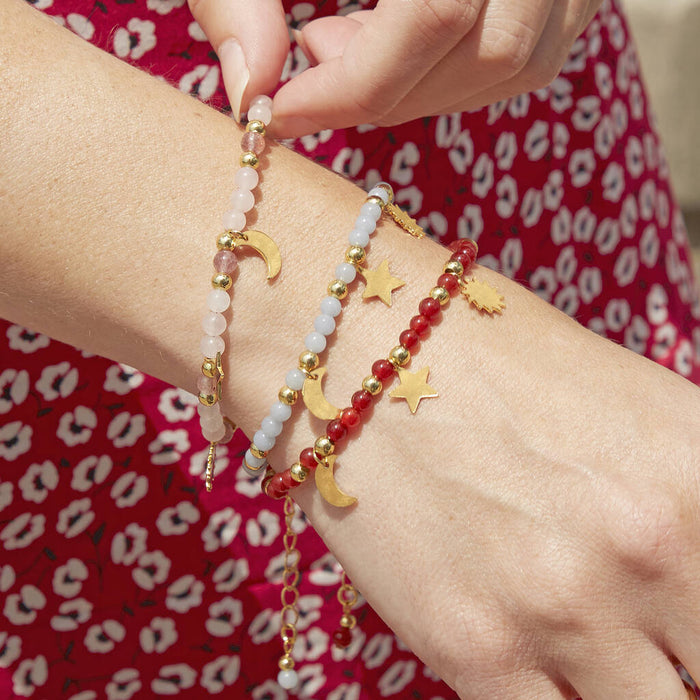 Selene Personalised Gemstone And Celestial Charm Bracelet