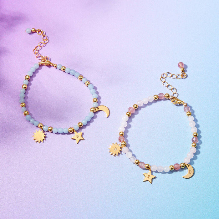 Selene Personalised Gemstone And Celestial Charm Bracelet