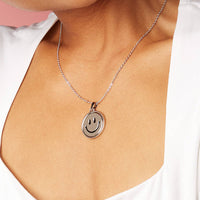 Smiling Face Stainless Steel Spinner Necklace