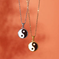 Stainless Steel Retro Yin Yang Necklace