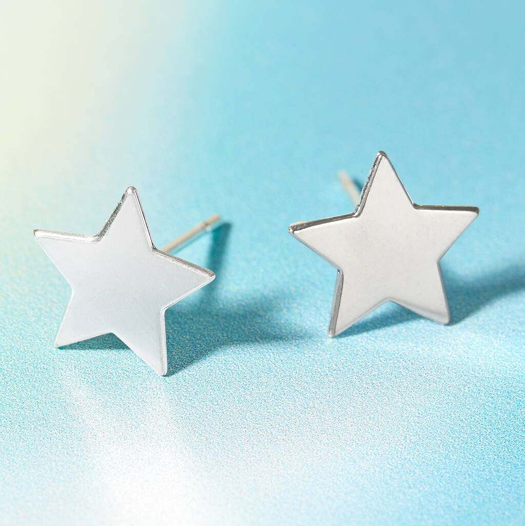 Star Stud Earring Silver Plated