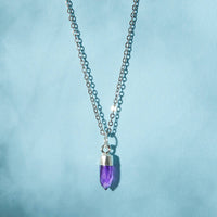 Sterling Silver Mini Gemstone Amethyst Necklace