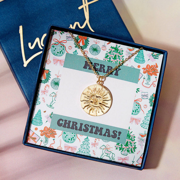 Sun Face Pendant Necklace