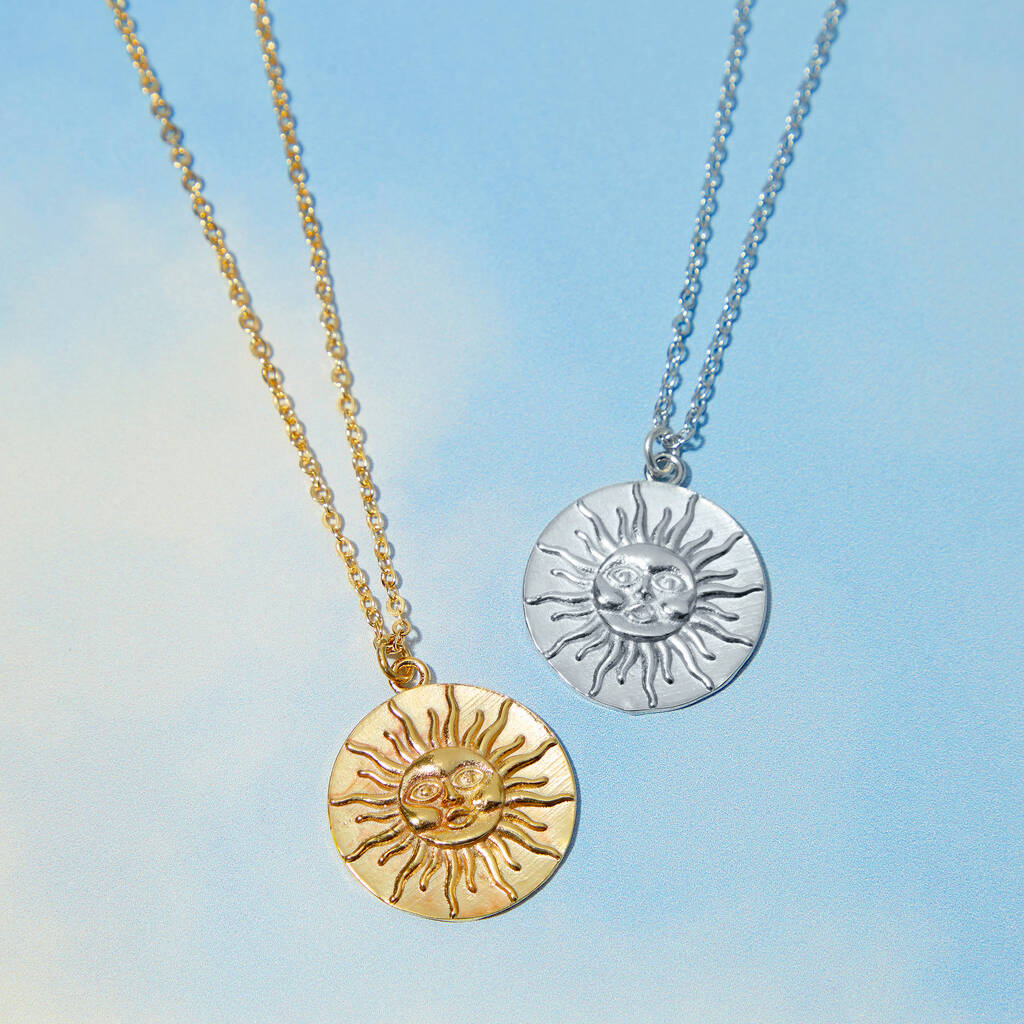 Sun Face Pendant Necklace