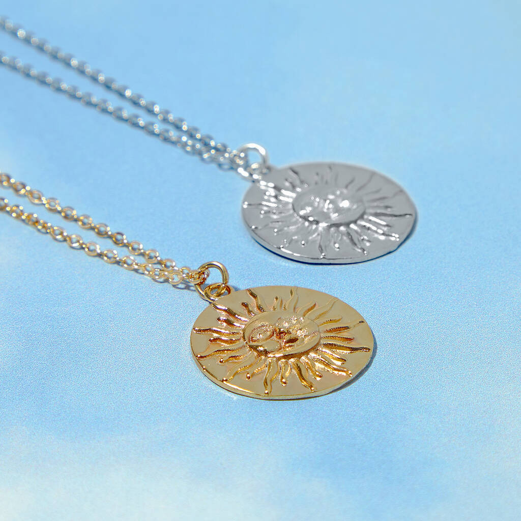 Sun Face Pendant Necklace