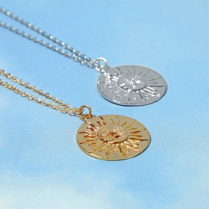 Sun Face Pendant Necklace