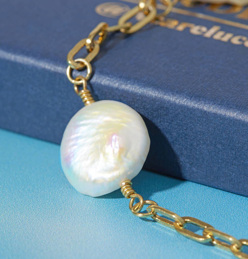 Sunkissed Pearl And Chain Necklace