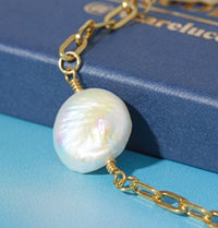 Sunkissed Pearl And Chain Necklace
