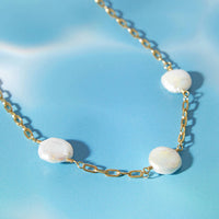 Sunkissed Pearl And Chain Necklace