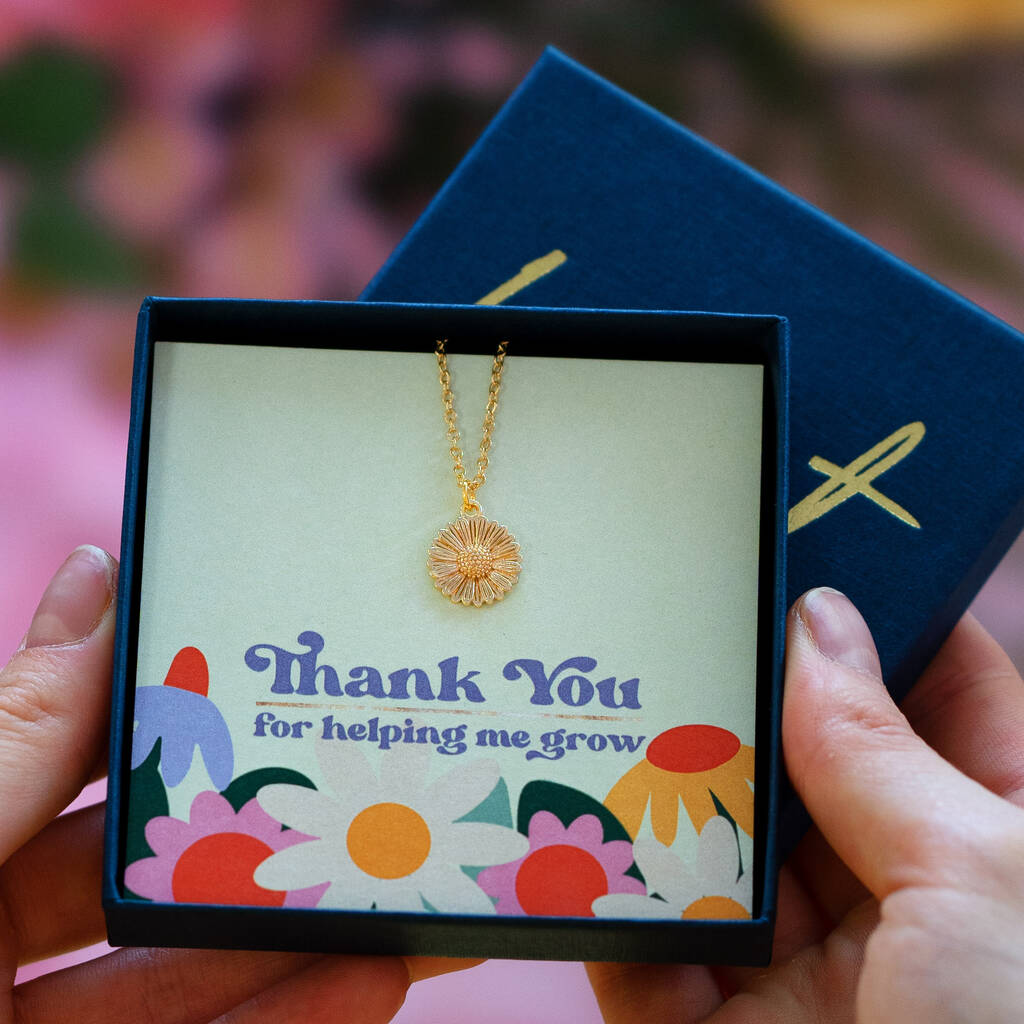 Thank You For Helping Me Grow Teacher Gift Necklace