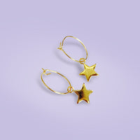 'You're a Star' Star Charm Hoop Earrings