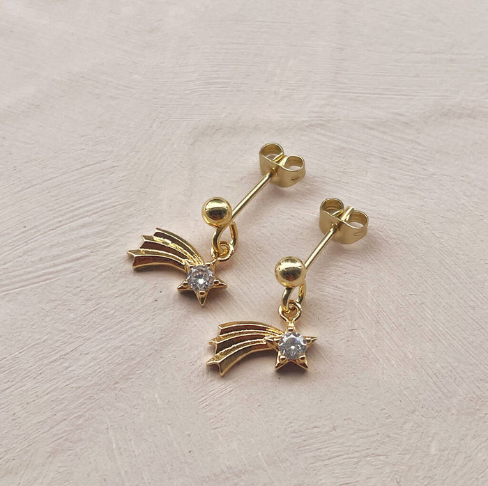 You Are Magic Gold Plated Shooting Star Earrings