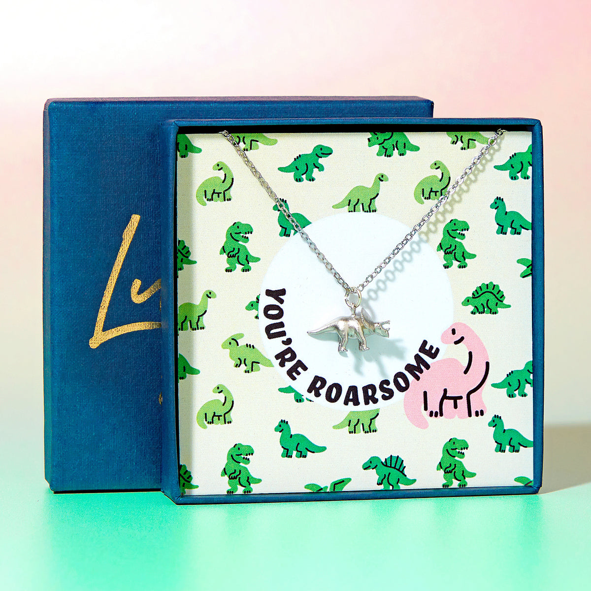 You're Roarsome Dinosaur Necklace Gift